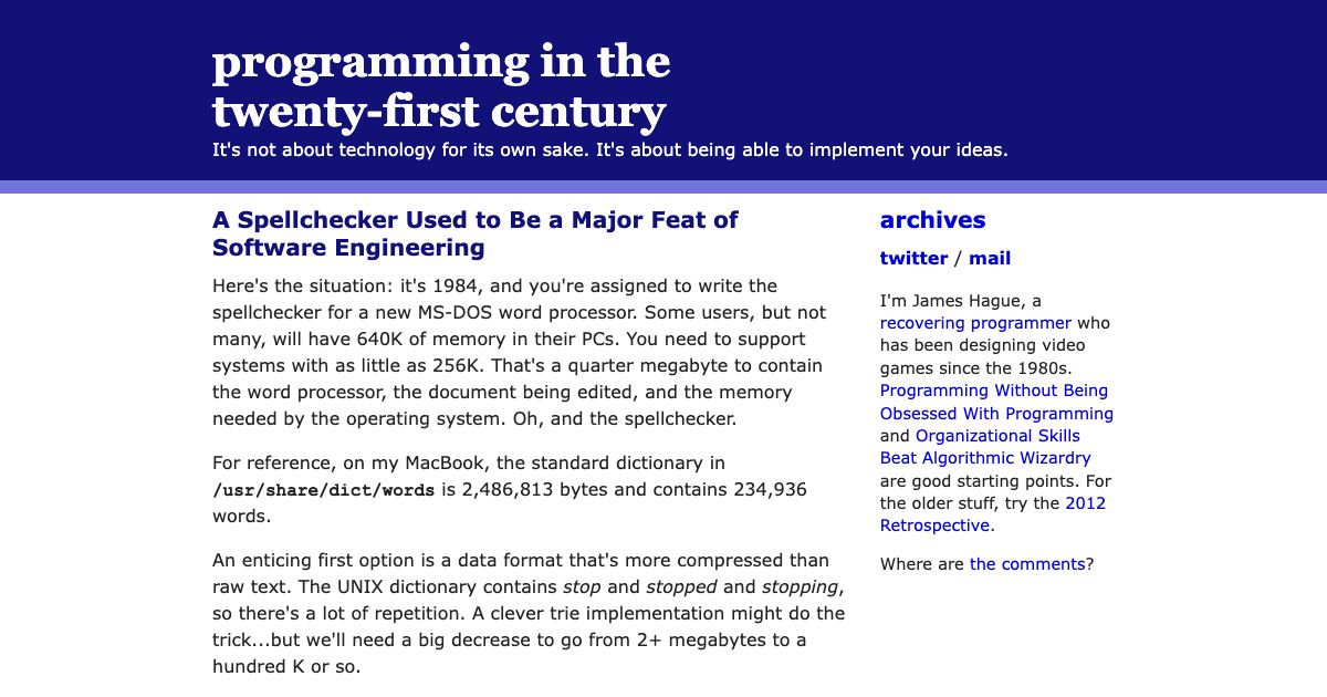 Screenshot of web page.