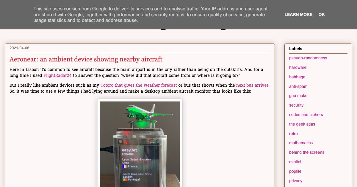 Screenshot of web page.