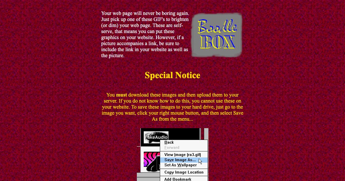 Screenshot of web page.