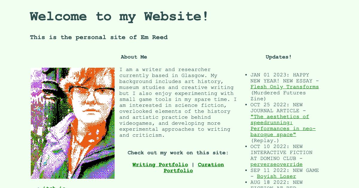 Screenshot of web page.