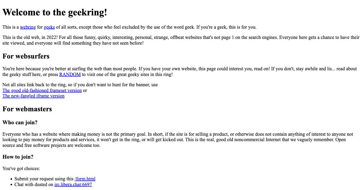 Screenshot of web page.