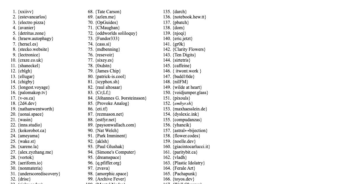 Screenshot of web page.