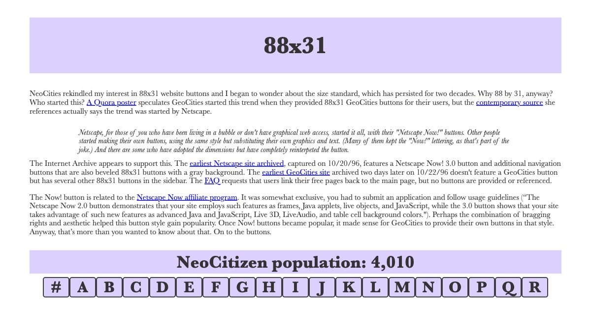 Screenshot of web page.