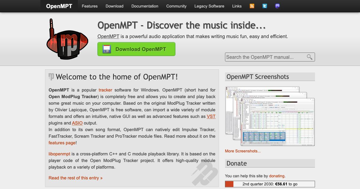 Screenshot of web page.
