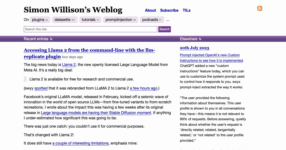 Screenshot of web page.