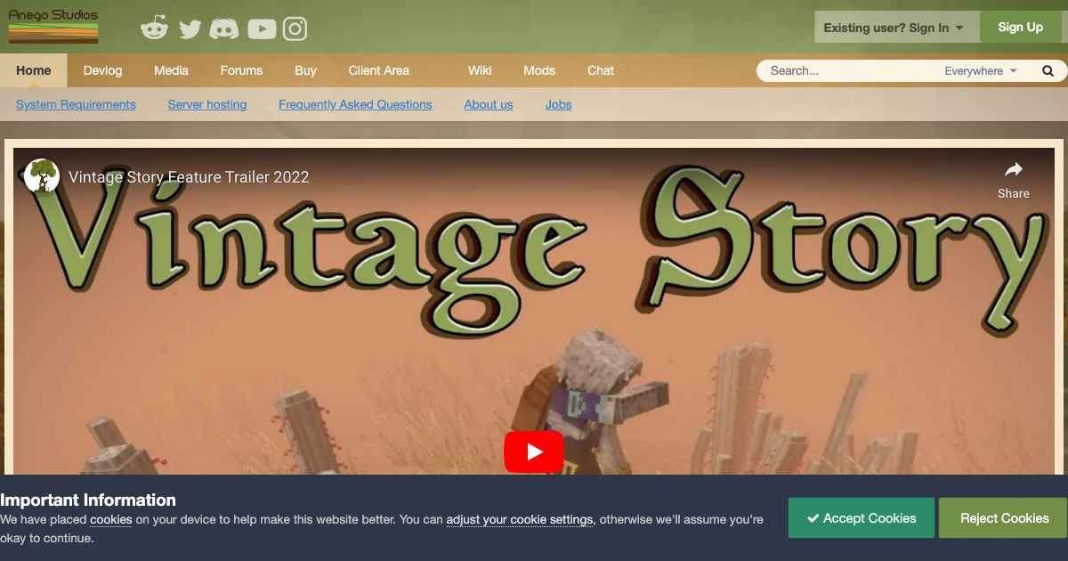 Screenshot of web page.