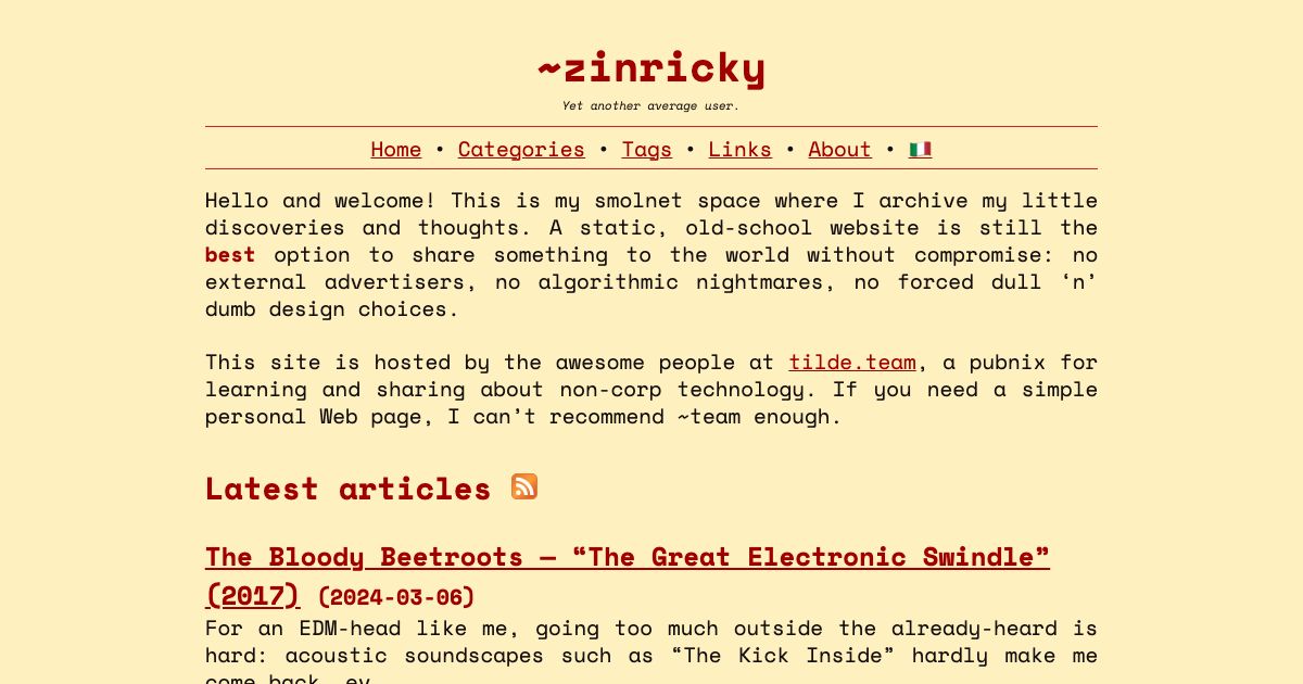 Screenshot of web page.