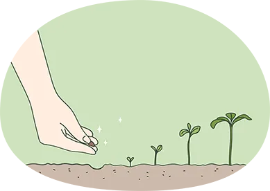 Planting a seed and watching it grow.